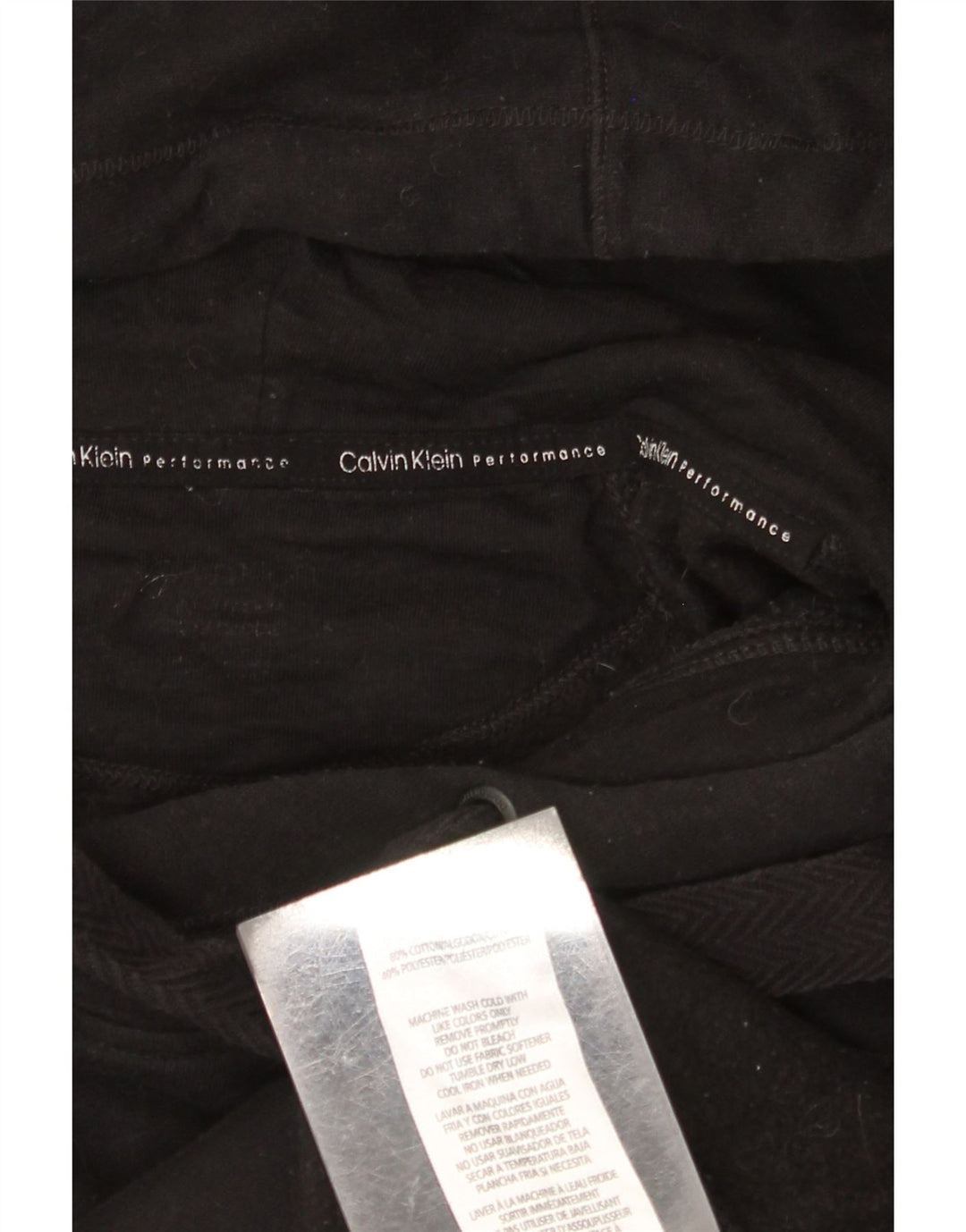 CALVIN KLEIN Suéter feminino com capuz gráfico grande tamanho UK 18 XL algodão preto
