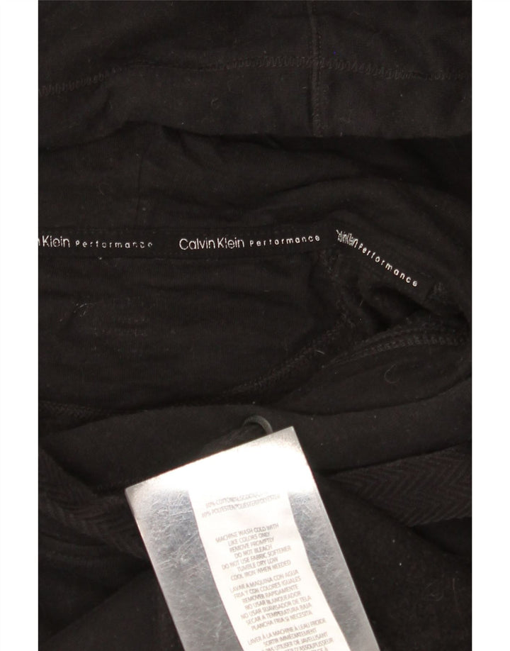 CALVIN KLEIN Suéter feminino com capuz gráfico grande tamanho UK 18 XL algodão preto