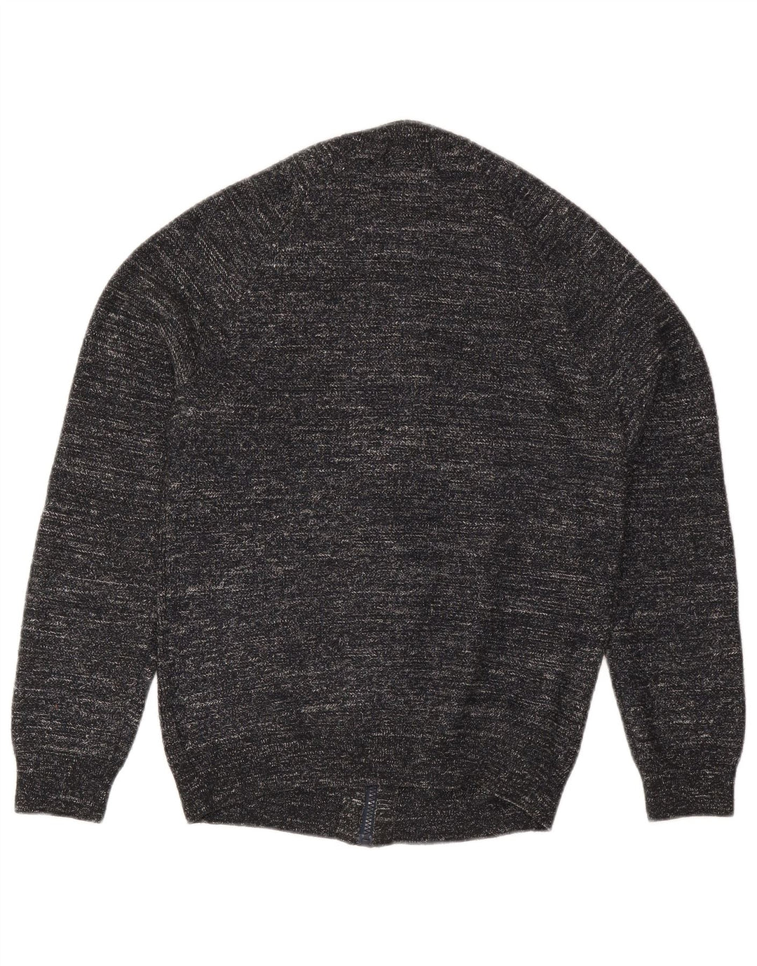 Suéter cardigã masculino Marks & Spencer pequeno poliéster manchado preto