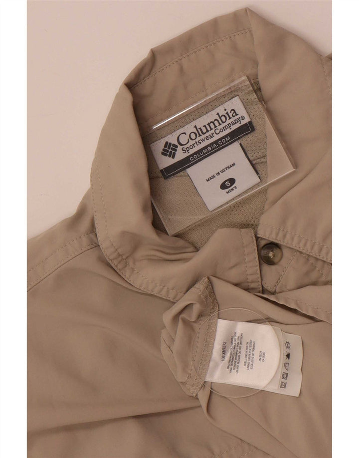 Camisa masculina Columbia pequena bege nylon