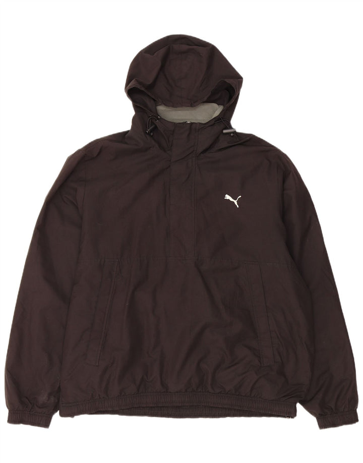 Jaqueta corta-vento masculina Puma com capuz e pulôver UK 42 XL poliéster preto