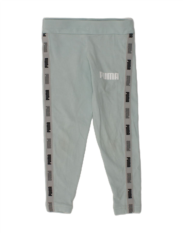 PUMA Girls Graphic Leggings 5-6 Years Turquoise | Vintage Puma | Thrift | Second-Hand Puma | Used Clothing | Messina Hembry 