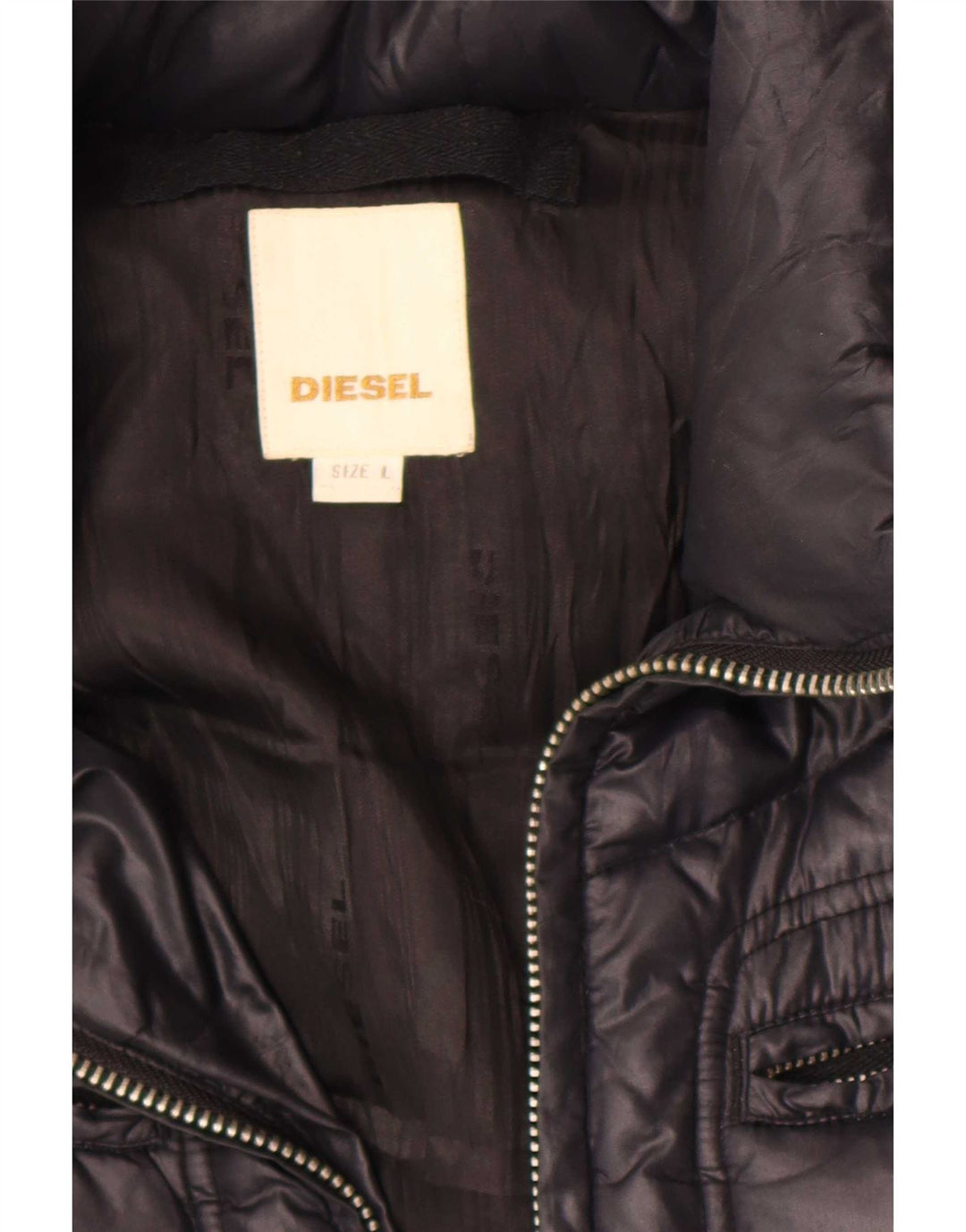 Jaqueta acolchoada com capuz feminina Diesel UK 16 grande preta