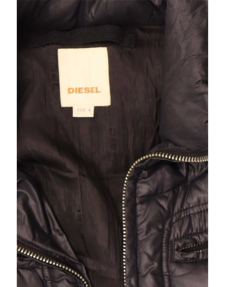 Jaqueta acolchoada com capuz feminina Diesel UK 16 grande preta