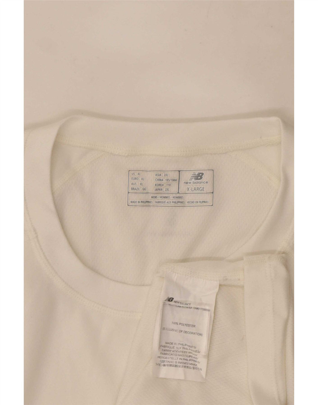Camiseta masculina New Balance Top XL branco colorblock poliéster