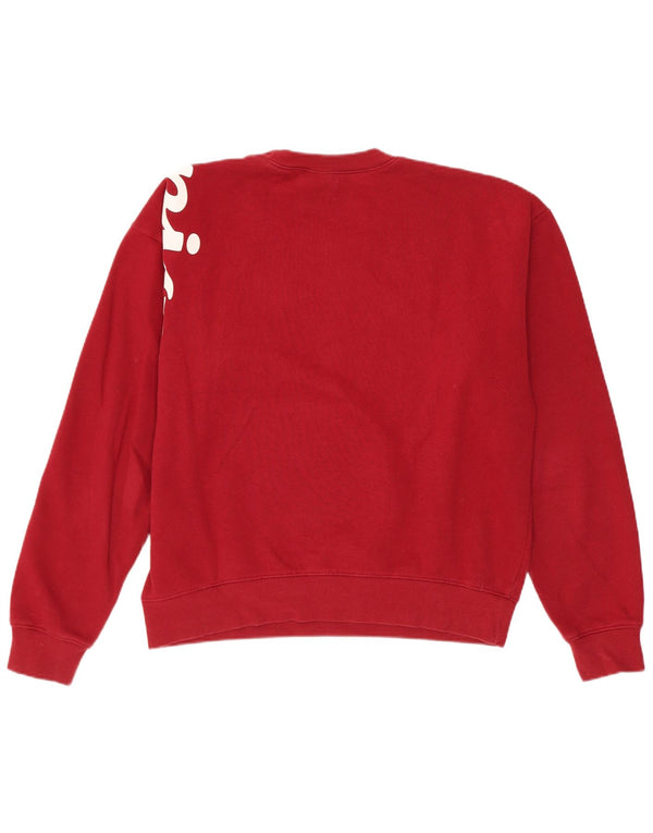Champion moletom feminino grande com estampa gráfica UK 10 pequeno Borgonha