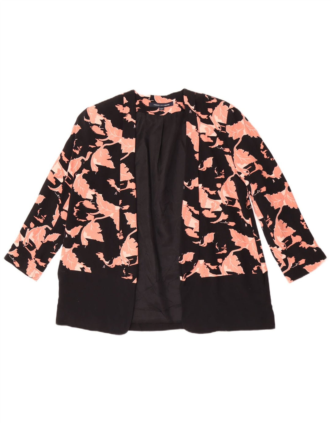 Jaqueta blazer feminina French Connection de ajuste solto Reino Unido 8 pequena floral preta