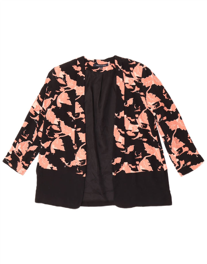 Jaqueta blazer feminina French Connection de ajuste solto Reino Unido 8 pequena floral preta