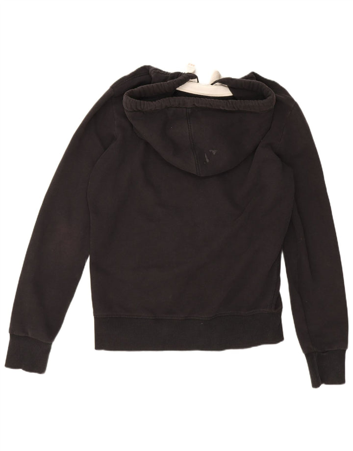 Suéter masculino Superdry com capuz e zíper médio preto algodão