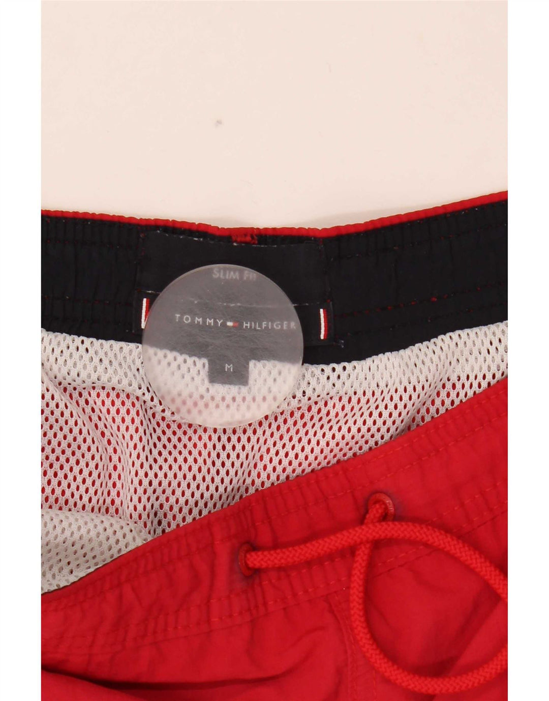 Shorts de natação masculino Tommy Hilfiger Slim Fit médio vermelho