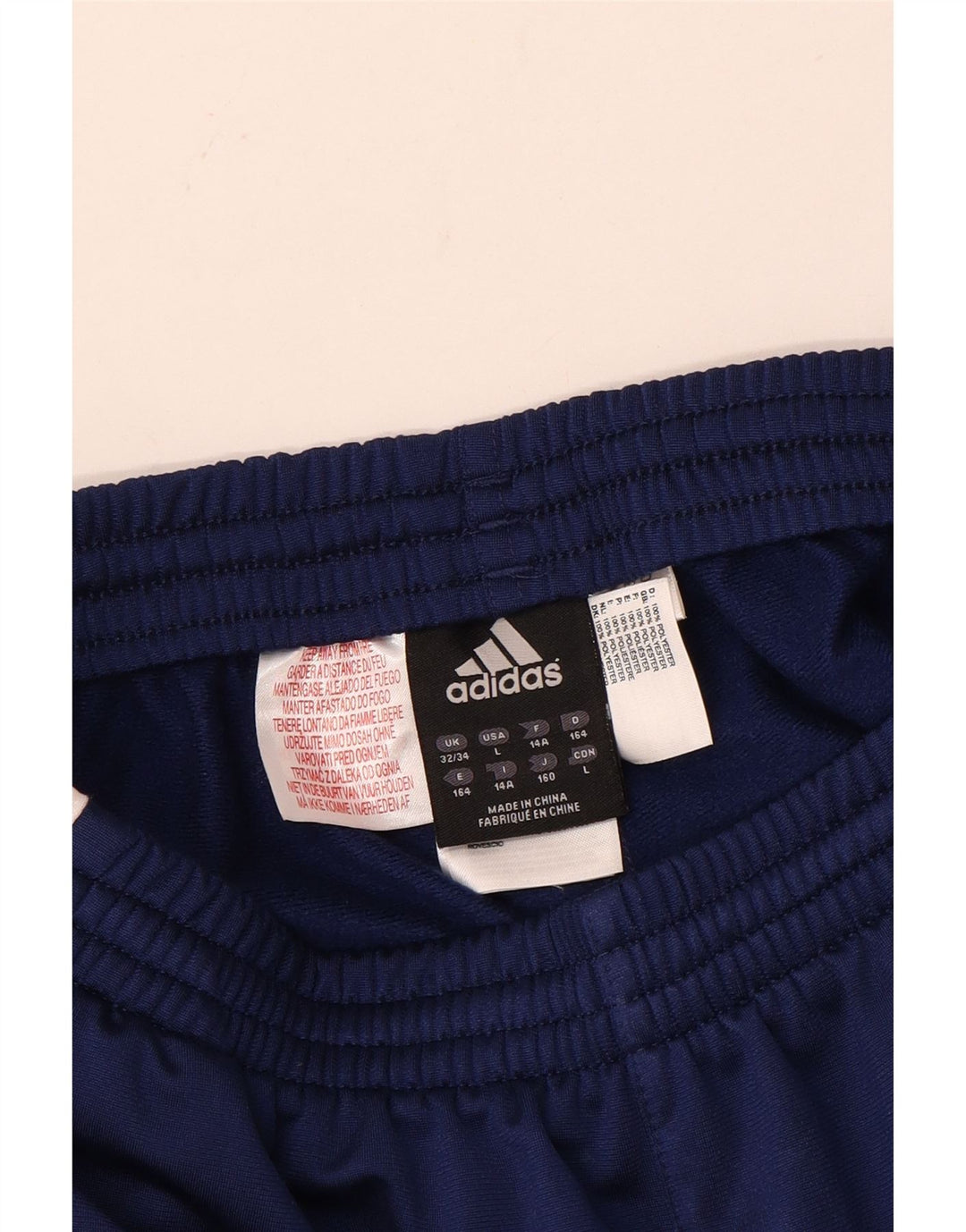 Calças de treino Adidas meninos 13-14 anos azul colorblock poliéster