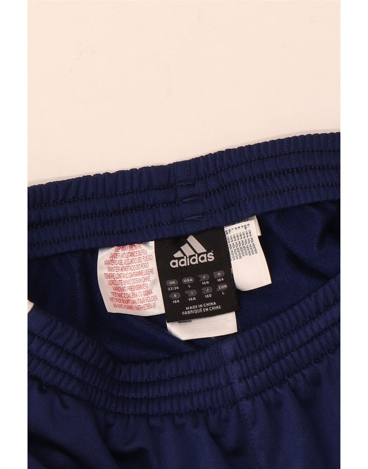 Calças de treino Adidas meninos 13-14 anos azul colorblock poliéster
