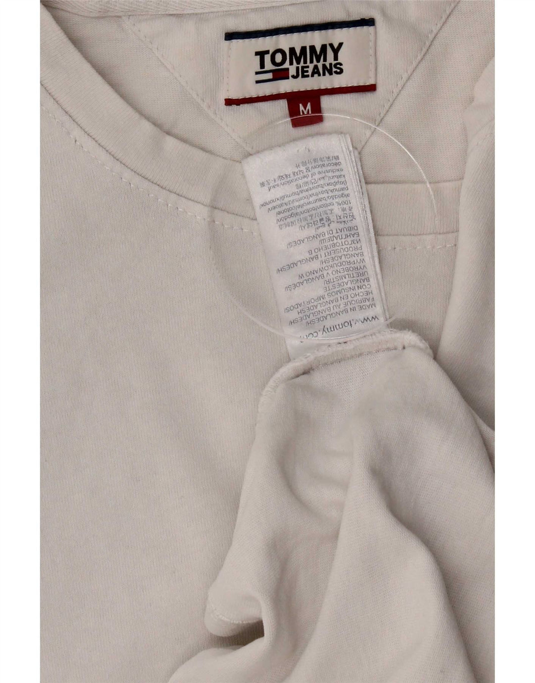 Camiseta masculina Tommy Hilfiger Top médio algodão branco
