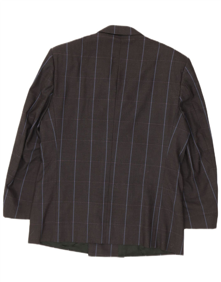 Jaqueta blazer masculina Ungaro com peito duplo IT 50 listra cinza grande