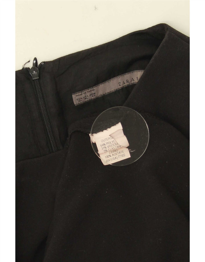 Vestido bainha feminino Zara UK 18 XL preto poliéster