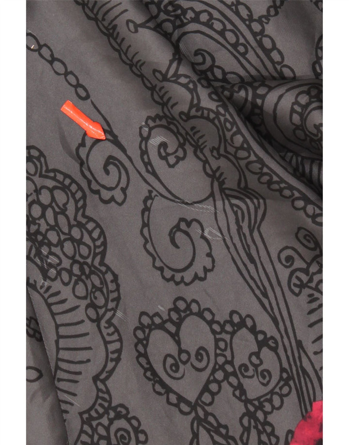 Desigual Vestido feminino sem mangas em linha A EU 40 cinza médio Paisley