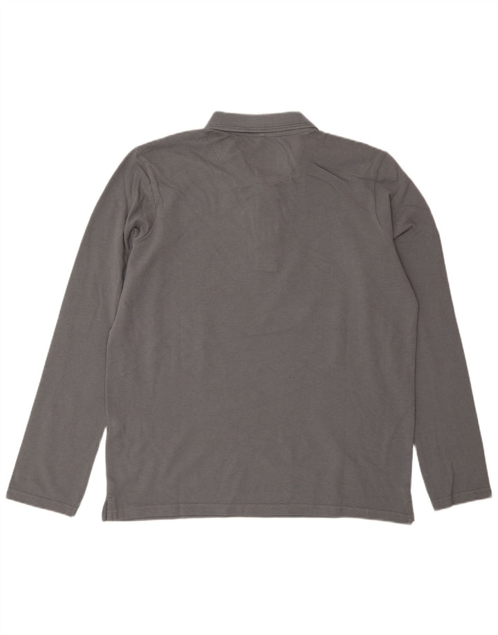 Camisa polo masculina Carrera manga comprida regular fit grande algodão cinza