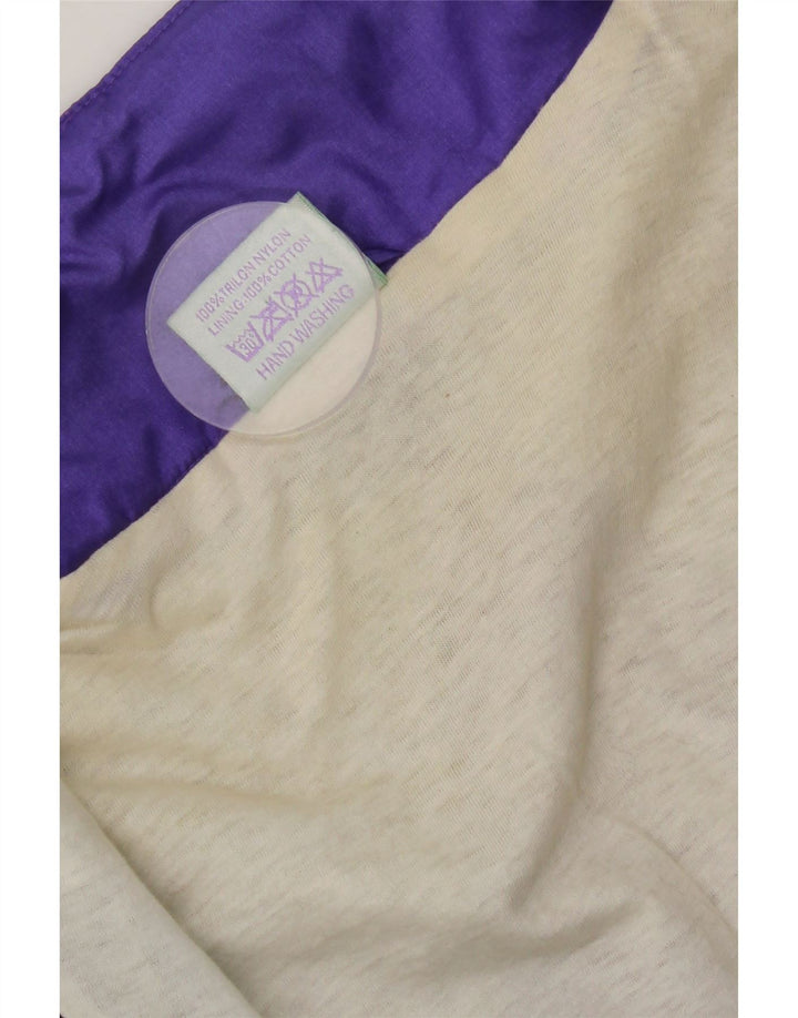 Jaqueta superior de agasalho masculino vintage grande colorblock roxo nylon