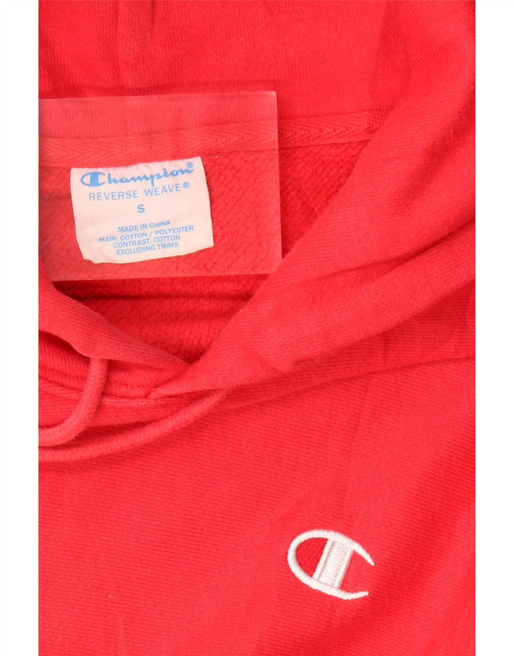CHAMPION Suéter masculino com capuz pequeno algodão vermelho