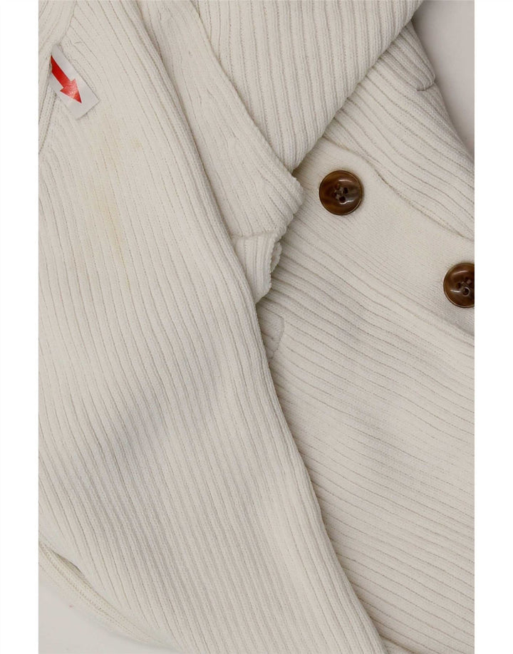 Suéter cardigã feminino Zara Reino Unido 12 viscose branca média