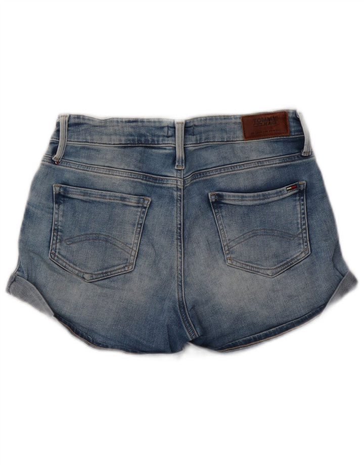 Shorts jeans feminino Tommy Hilfiger W27 pequeno algodão azul