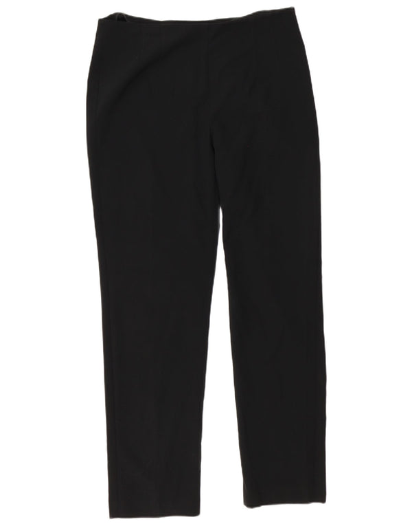 Calça casual feminina Marks & Spencer cônica Reino Unido 12 médio W32 L30 preta