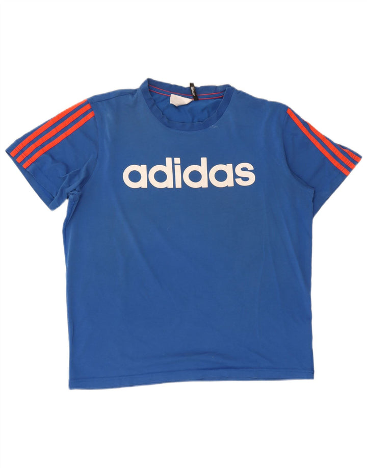 Adidas Mens Climalite Graphic Camiseta Top Médio Algodão Azul