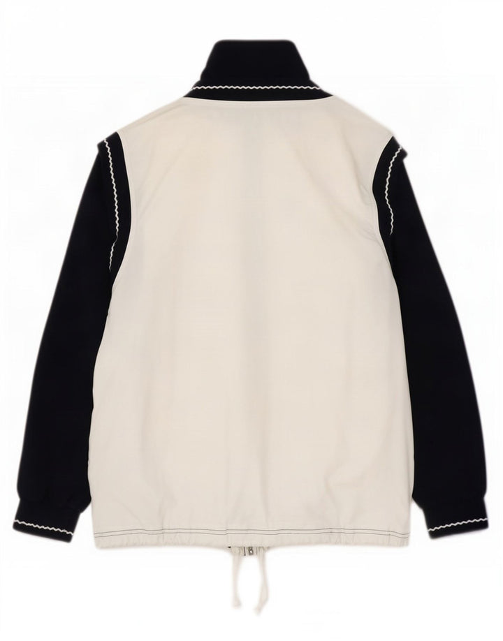 Sergio Tacchini Jaqueta masculina de agasalho grande poliéster colorblock branco