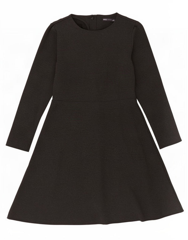 Vestido feminino Marks & Spencer manga comprida evasê Reino Unido 8 pequeno cinza viscose