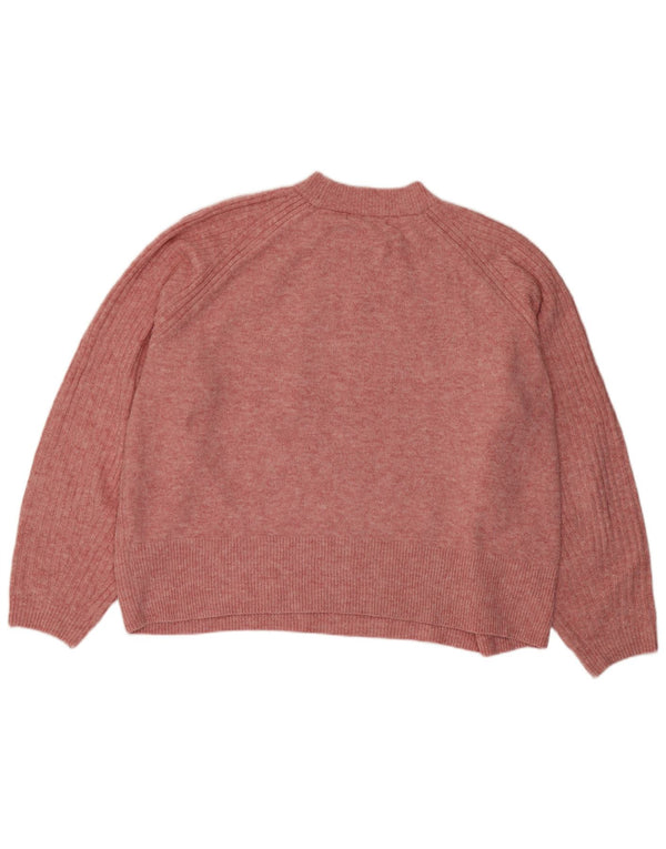 Suéter feminino Marks & Spencer com gola redonda e gola redonda UK 18 XL rosa