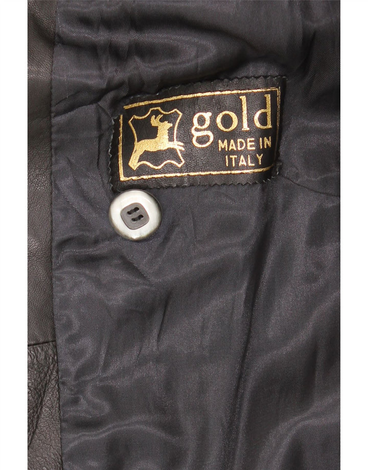 Jaqueta de couro feminina vintage Reino Unido 16 grande couro preto
