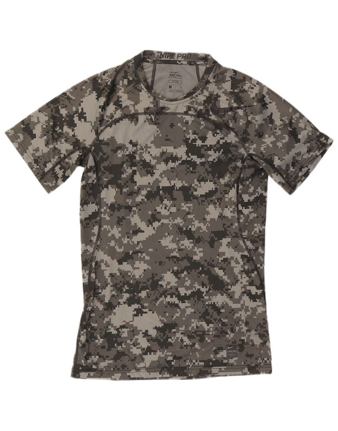 Camiseta Nike Masculina Fitted Graphic Top Pequeno Poliéster Geométrico Cinza
