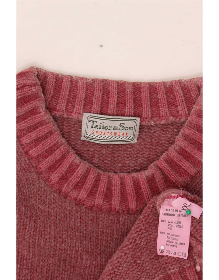 Suéter masculino Tailor & Son com gola redonda 2XL lã vermelha