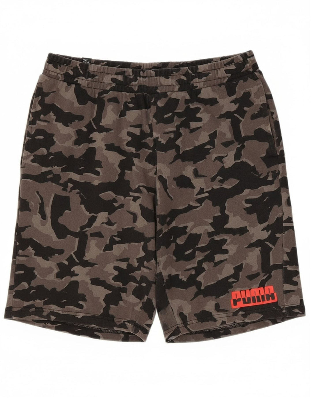 Shorts esportivos masculinos Puma grande algodão camuflado cinza