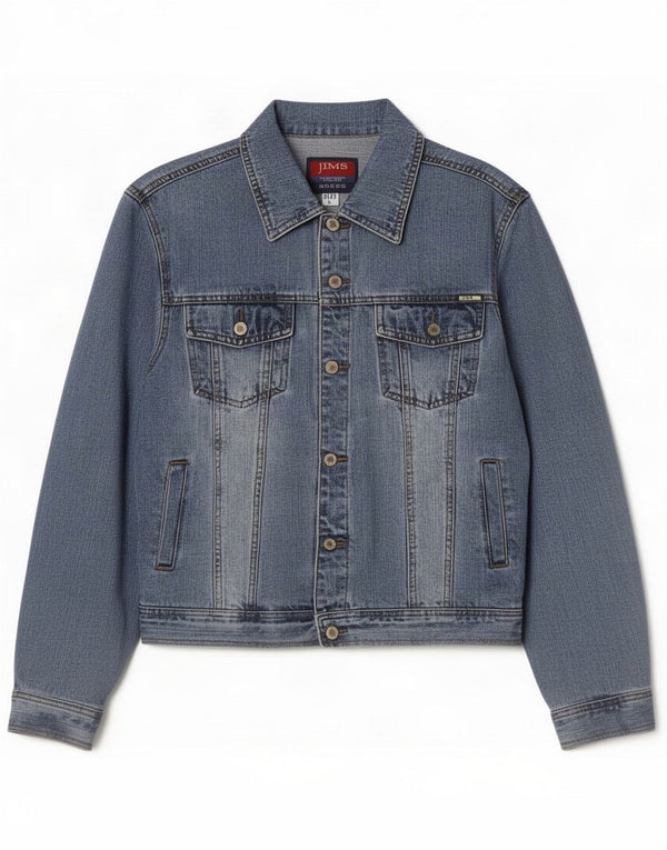 Jaqueta jeans masculina vintage Reino Unido 40 grande algodão azul