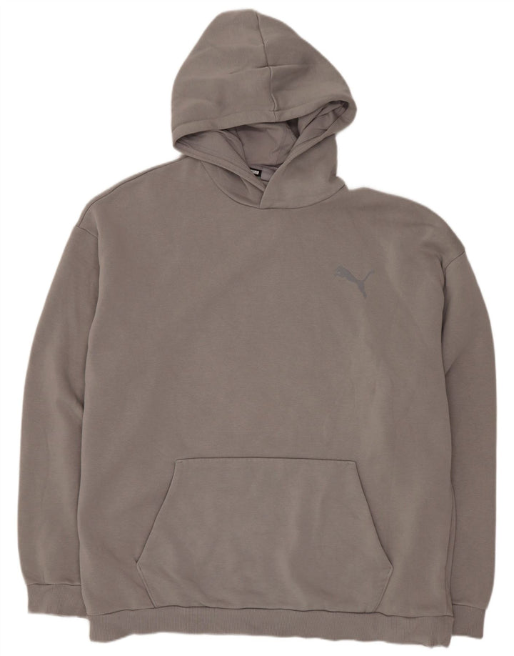 Puma Mens Hoodie Jumper Grande Algodão Cinza