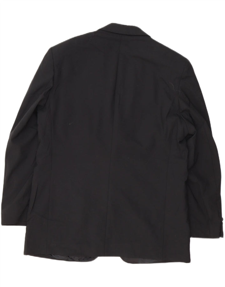 Jaqueta blazer masculina de 2 botões Marks & Spencer Reino Unido 38 lã preta média