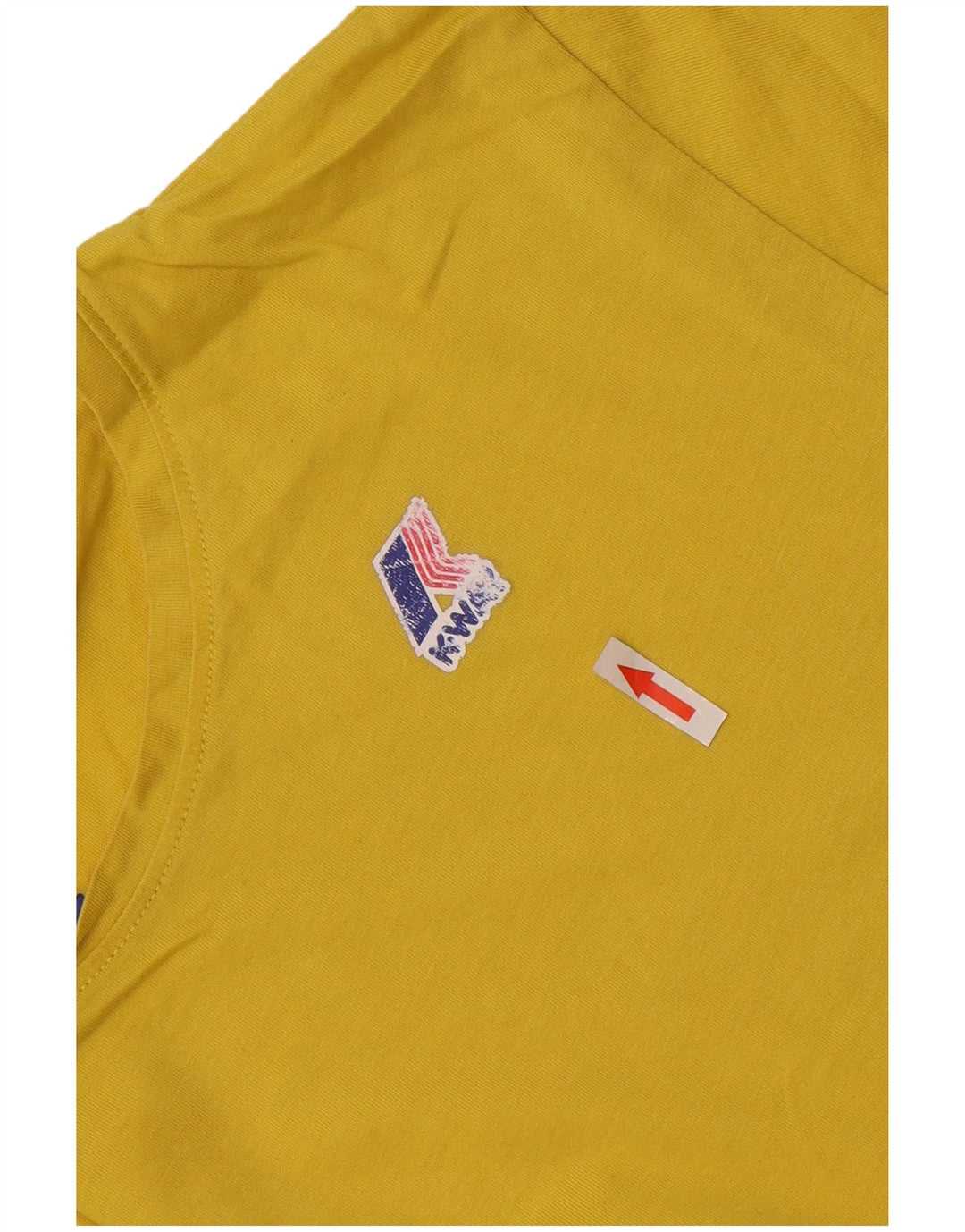 Camiseta masculina K-Way Top grande de algodão amarelo