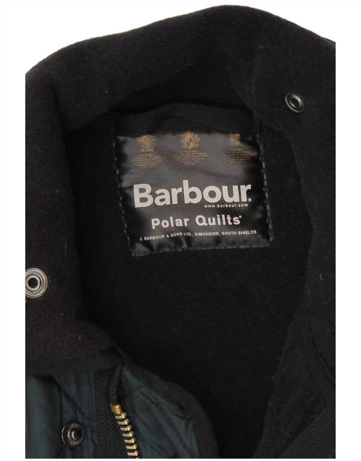 Jaqueta acolchoada masculina Barbour UK 38 poliéster azul marinho médio