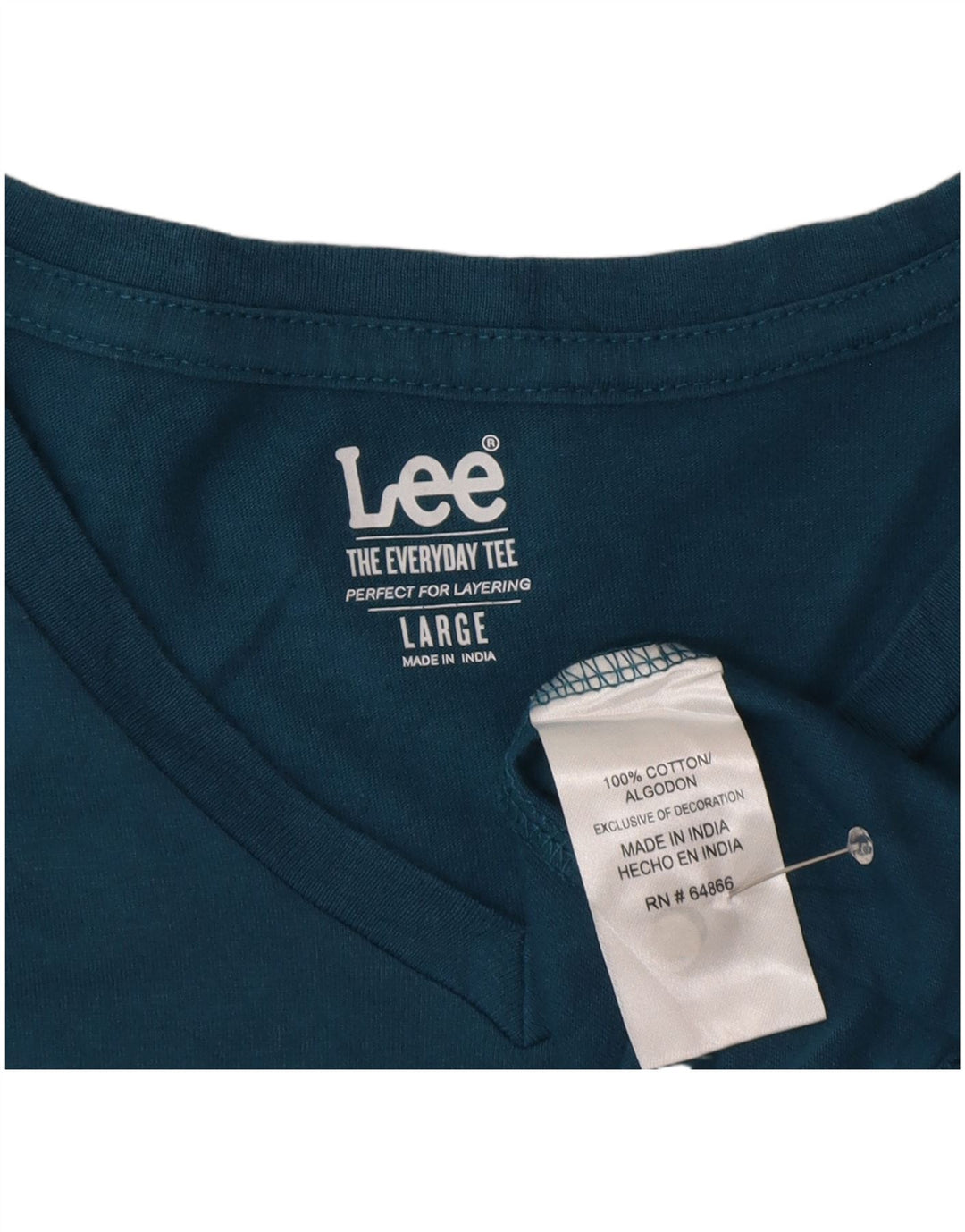 Camiseta masculina Lee grande algodão azul
