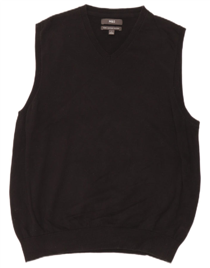 Regata masculina Marks & Spencer com colete grande de algodão preto