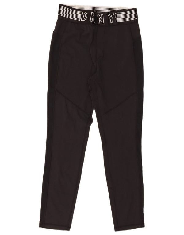 Leggings femininas Dkny com corte gráfico UK 12 poliéster preto médio