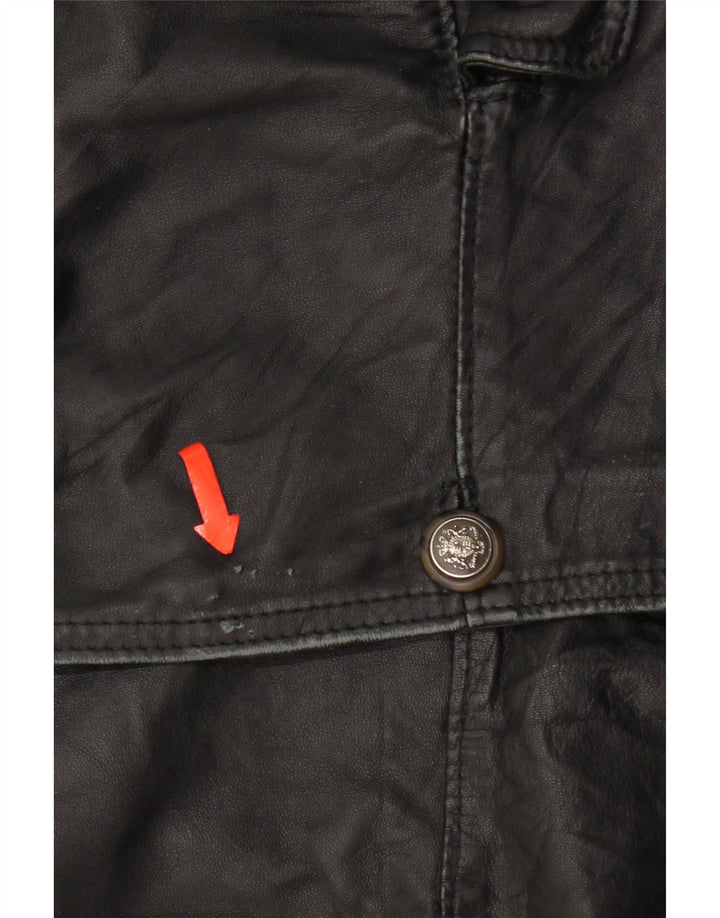 Jaqueta blazer masculina Bizzarro com 3 botões IT 54 2XL couro preto