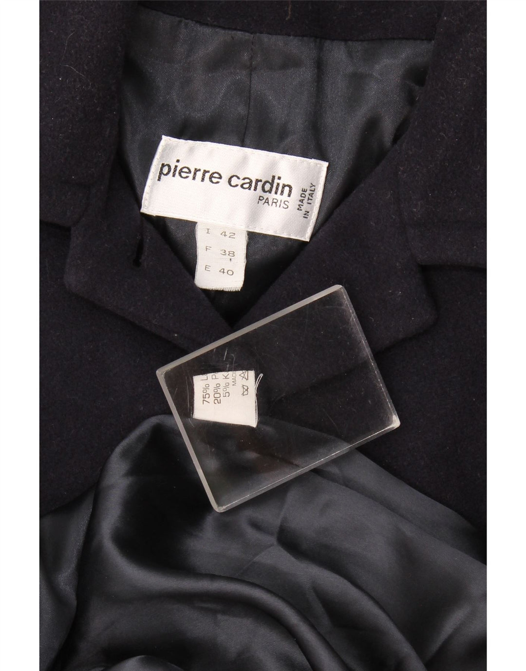 Sobretudo feminino Pierre Cardin oversized IT 42 lã azul marinho médio