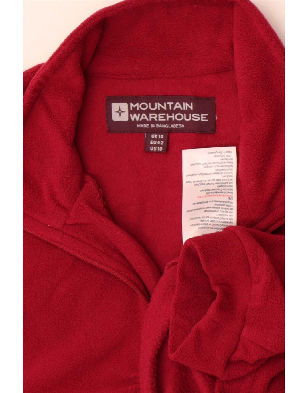 Mountain Warehouse Mulheres Zip Neck Fleece Jumper Reino Unido 14 Grande Poliéster Vermelho