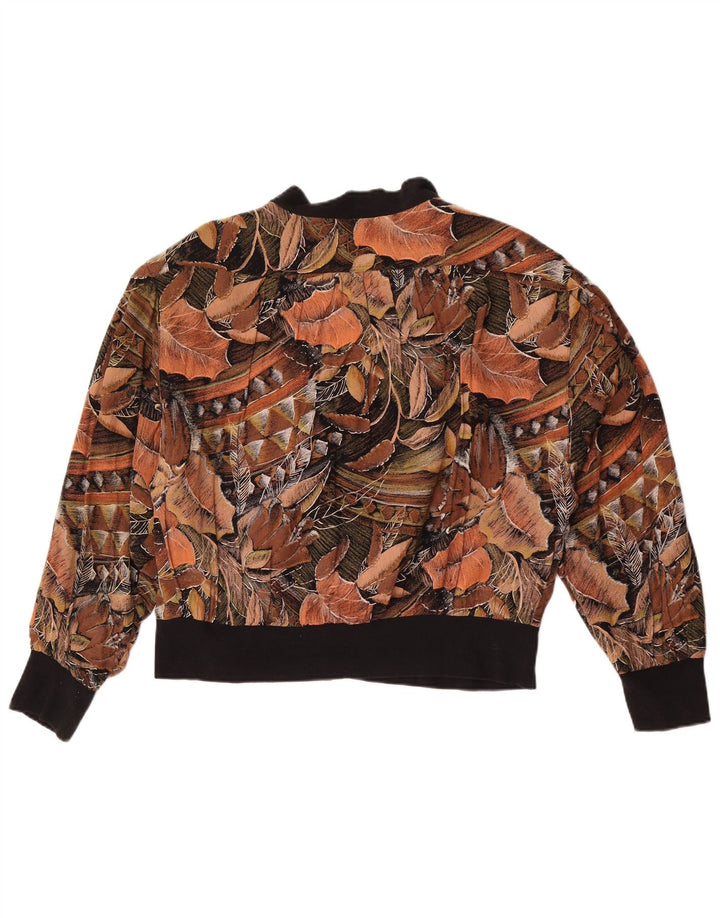 Jaqueta bomber feminina vintage EU 40 médio marrom floral