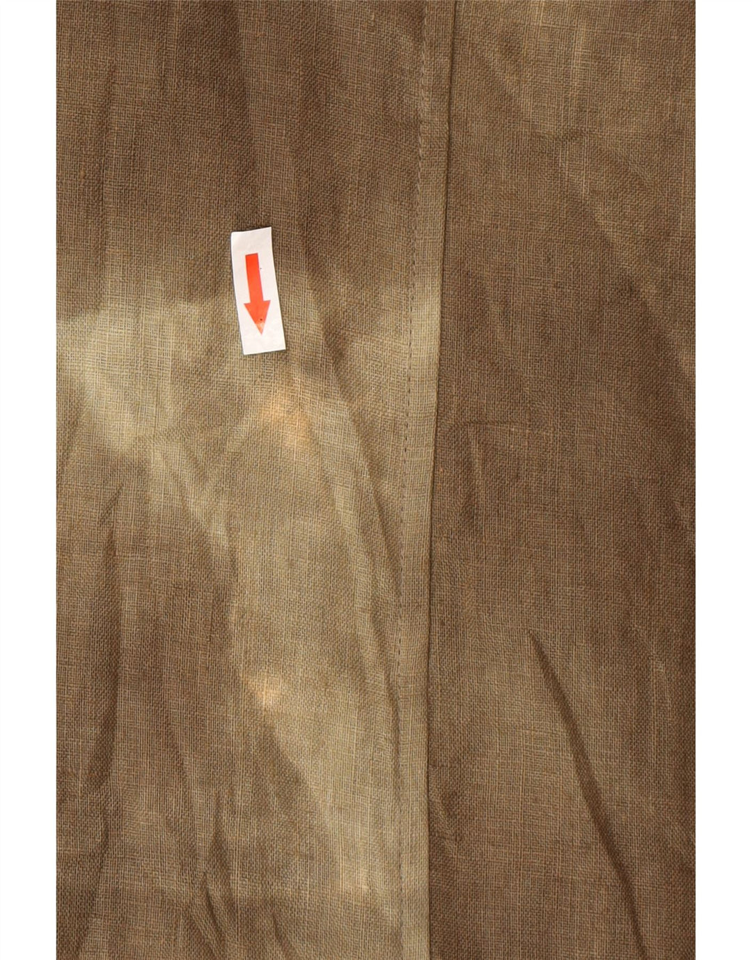 Blusa feminina vintage de manga curta UK 12 médio caqui tie dye seda