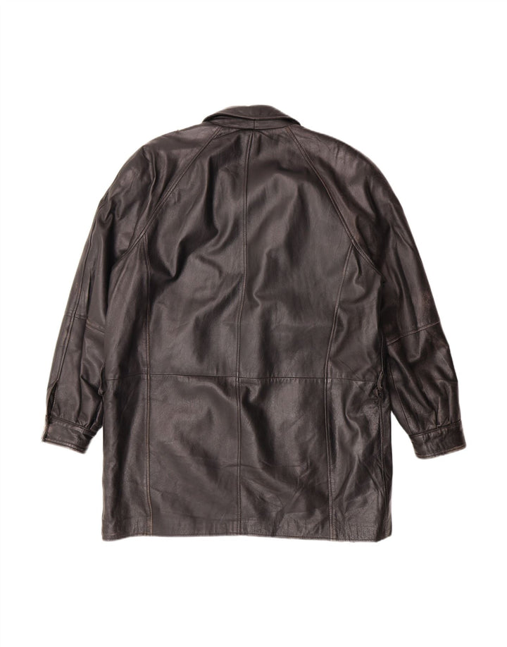 Casaco de couro masculino VINTAGE IT 50 grande preto