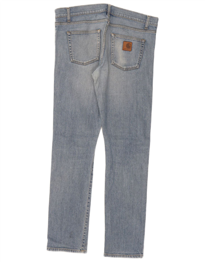 CARHARTT Masculino Wip Slim Jeans W34 L32 Azul Algodão