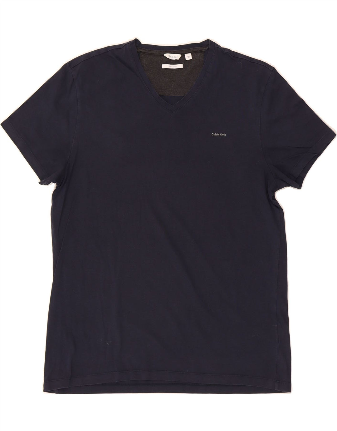 CALVIN KLEIN Mens T-Shirt Top Large Navy Blue Vintage Calvin Klein and Second-Hand Calvin Klein from Messina Hembry 